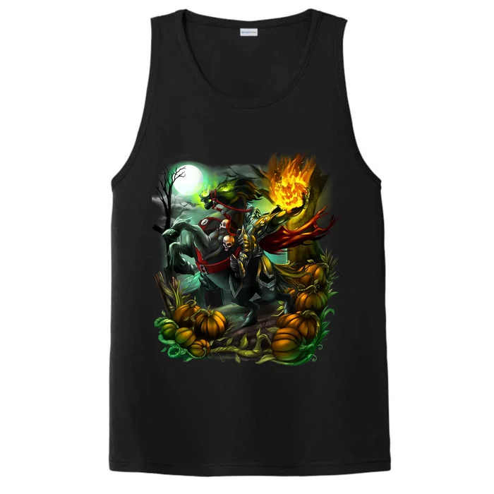 Flaming Headless Horseman Performance Tank