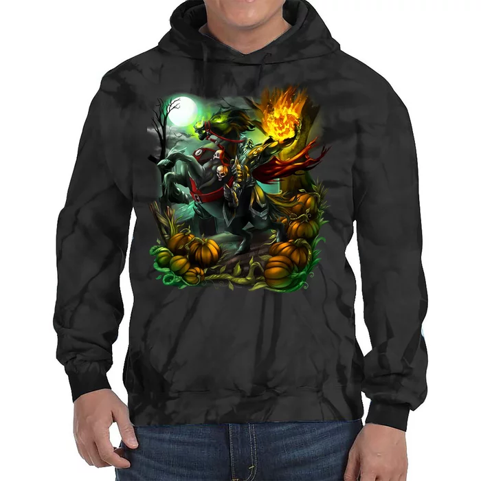 Flaming Headless Horseman Tie Dye Hoodie