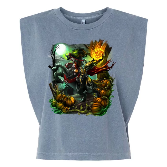 Flaming Headless Horseman Garment-Dyed Women's Muscle Tee