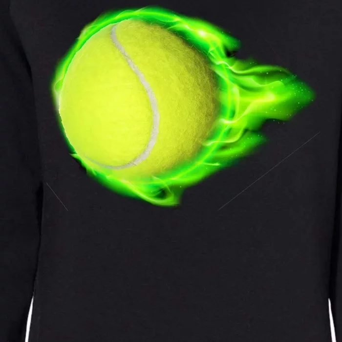 Flaming Tennis Ball Womens California Wash Sweatshirt