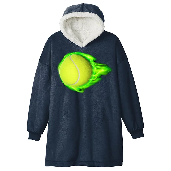 Flaming Tennis Ball Hooded Wearable Blanket