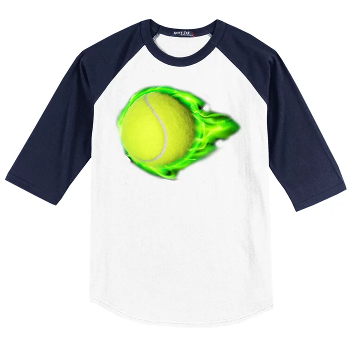 Flaming Tennis Ball Baseball Sleeve Shirt