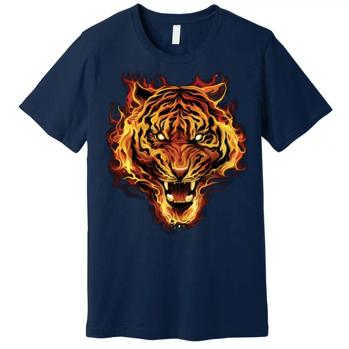 Flaming Tiger Fire Premium T-Shirt