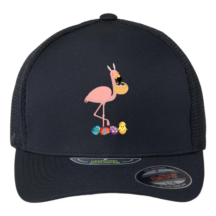 Flamingo Easter Egg Flexfit Unipanel Trucker Cap