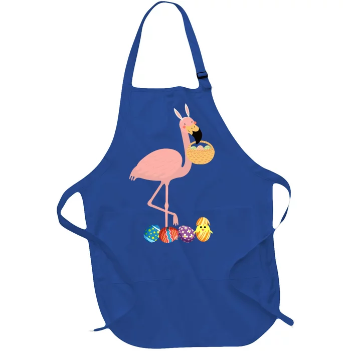 Flamingo Easter Egg Full-Length Apron With Pocket