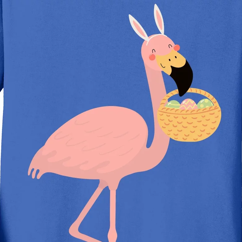 Flamingo Easter Egg Kids Long Sleeve Shirt