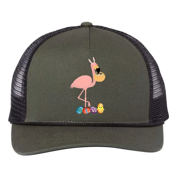 Flamingo Easter Egg Retro Rope Trucker Hat Cap