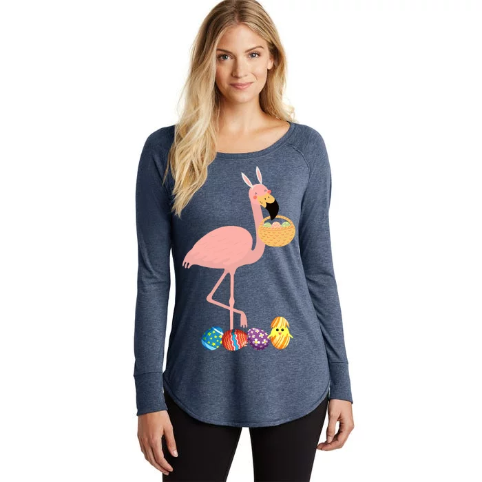 Flamingo Easter Egg Women's Perfect Tri Tunic Long Sleeve Shirt