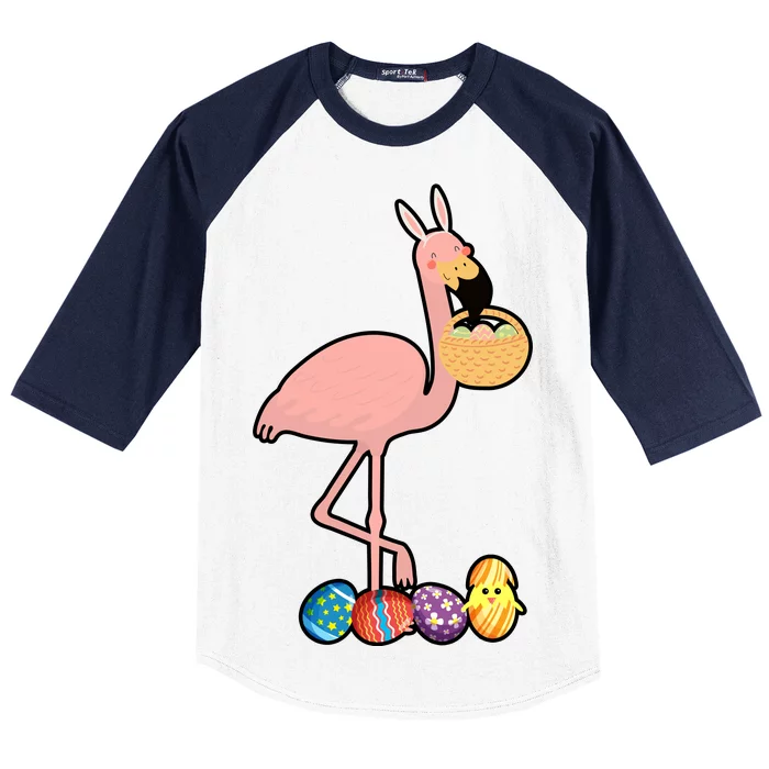 Flamingo Easter Egg Baseball Sleeve Shirt