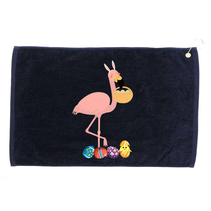 Flamingo Easter Egg Grommeted Golf Towel