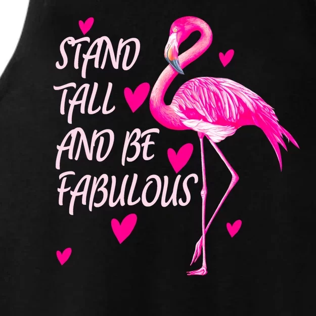 Flamingo Stand Tall And Be Fabulous Ladies Tri-Blend Wicking Tank