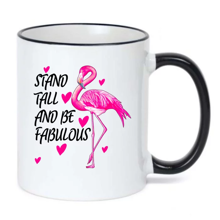 Flamingo Stand Tall And Be Fabulous Black Color Changing Mug