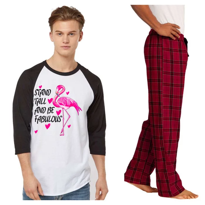 Flamingo Stand Tall And Be Fabulous Raglan Sleeve Pajama Set