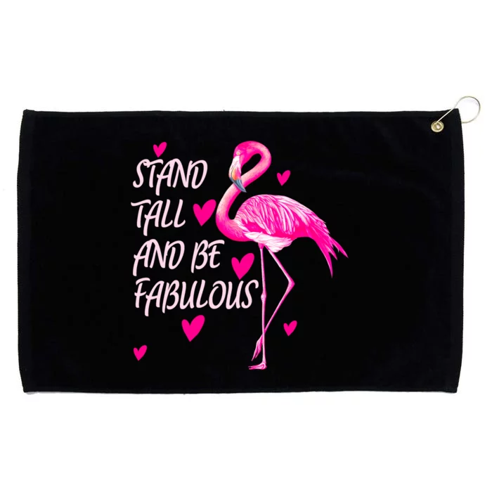 Flamingo Stand Tall And Be Fabulous Grommeted Golf Towel