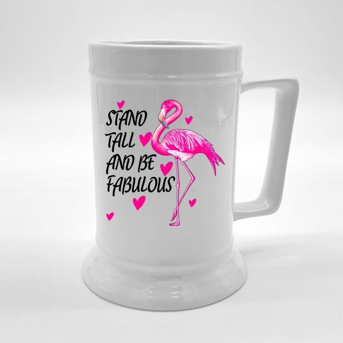 Flamingo Stand Tall And Be Fabulous Front & Back Beer Stein