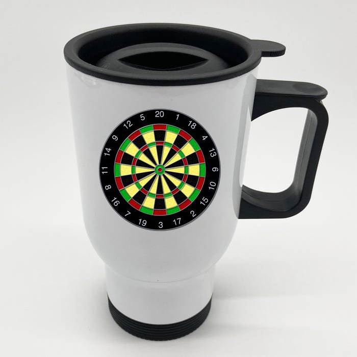 Flat Dart Board Gaming Front & Back Stainless Steel Travel Mug