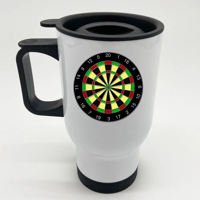 Flat Dart Board Gaming Front & Back Stainless Steel Travel Mug