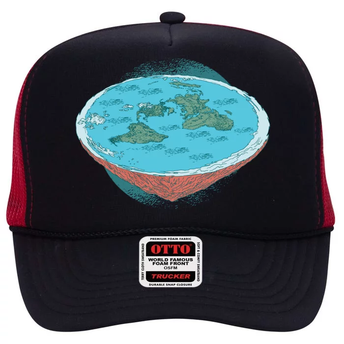 Flat Earth Theory High Crown Mesh Trucker Hat