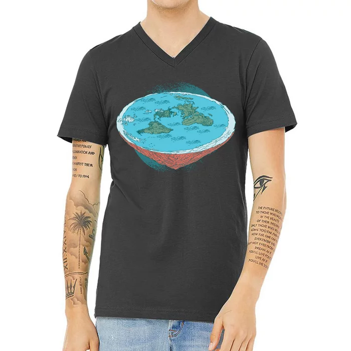 Flat Earth Theory V-Neck T-Shirt