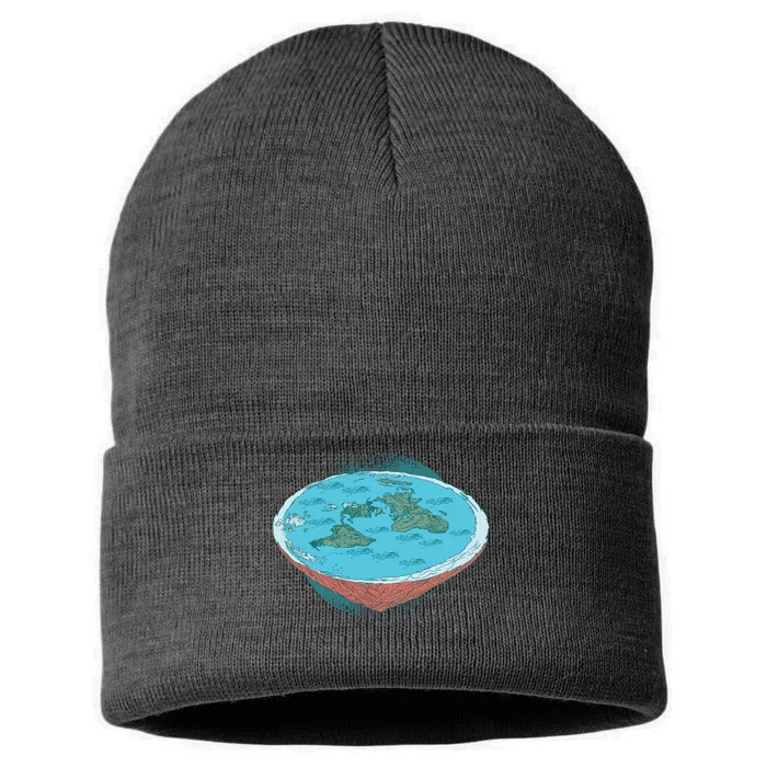 Flat Earth Theory Sustainable Knit Beanie