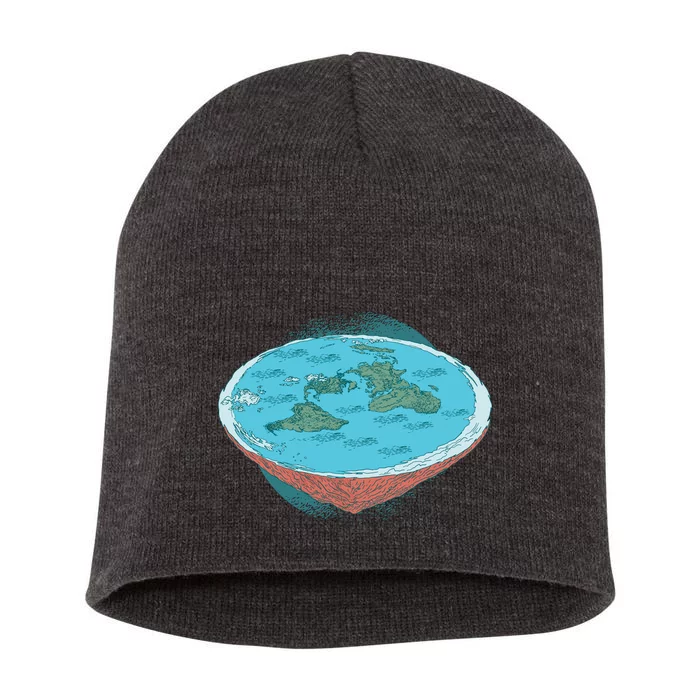 Flat Earth Theory Short Acrylic Beanie