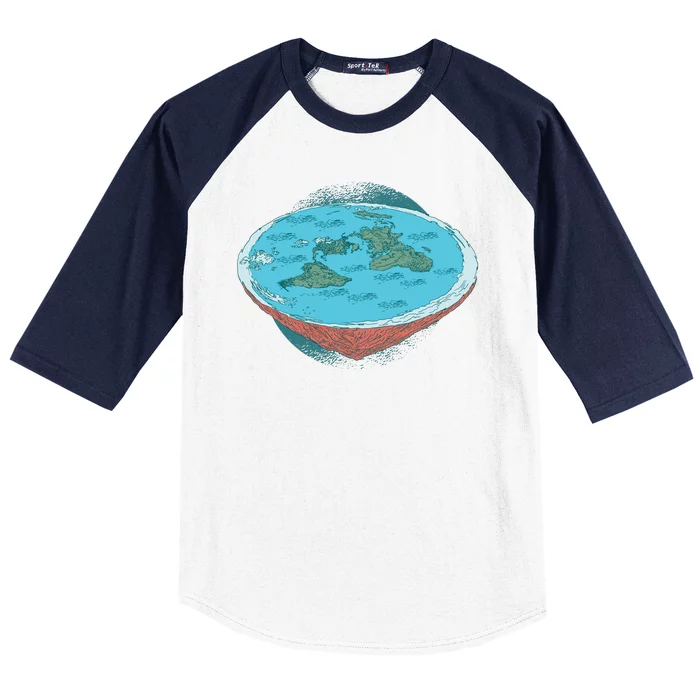 Flat Earth Theory Baseball Sleeve Shirt