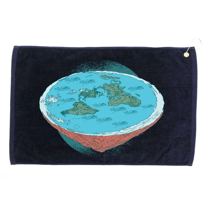 Flat Earth Theory Grommeted Golf Towel