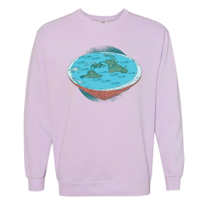 Flat Earth Theory Garment-Dyed Sweatshirt