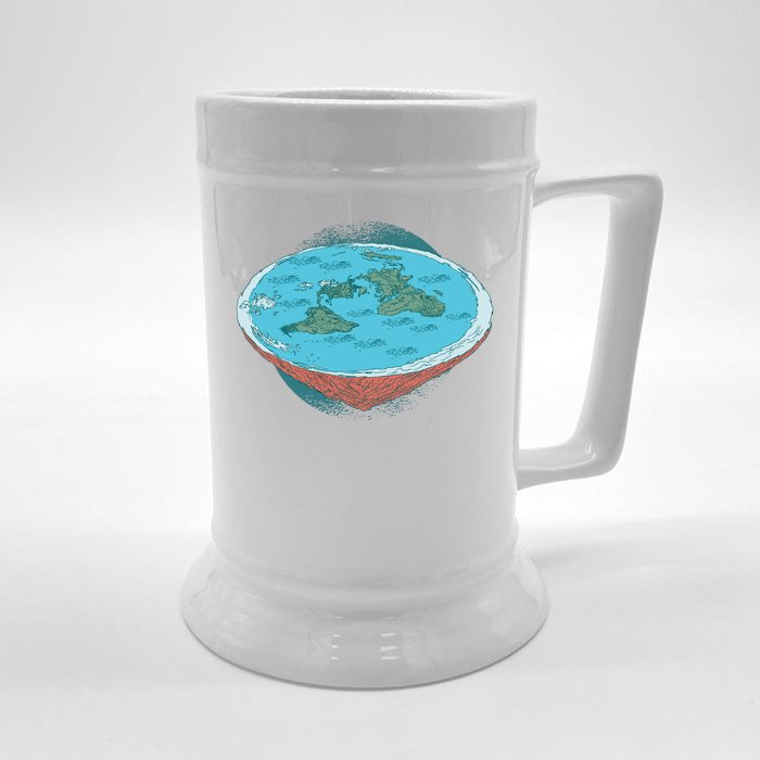 Flat Earth Theory Front & Back Beer Stein