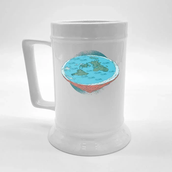 Flat Earth Theory Front & Back Beer Stein