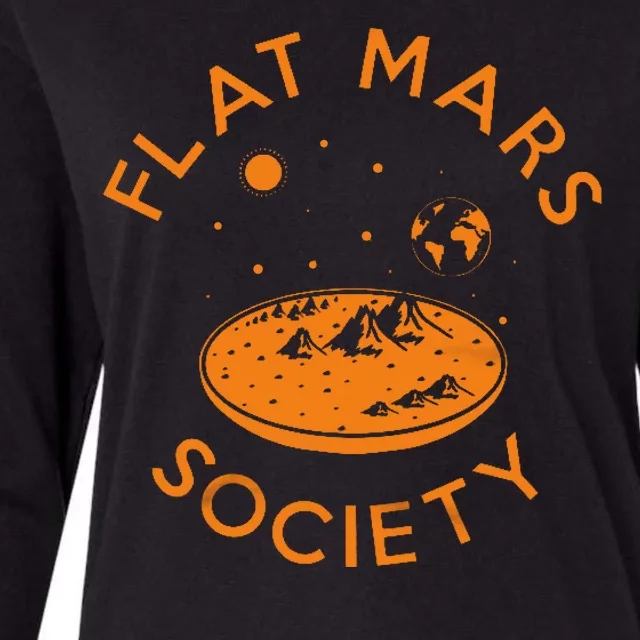 Flat Mars Society Womens Cotton Relaxed Long Sleeve T-Shirt