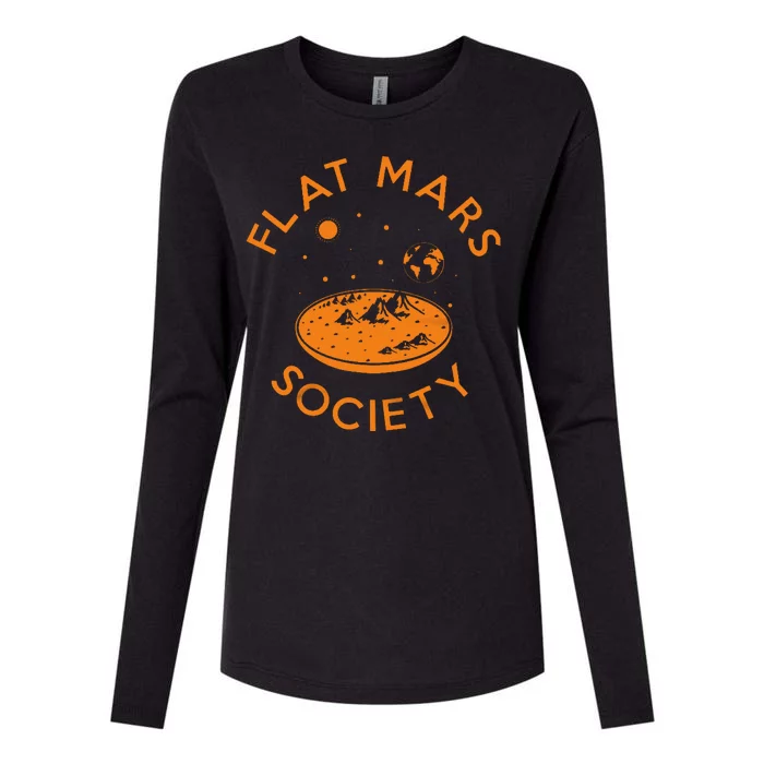 Flat Mars Society Womens Cotton Relaxed Long Sleeve T-Shirt