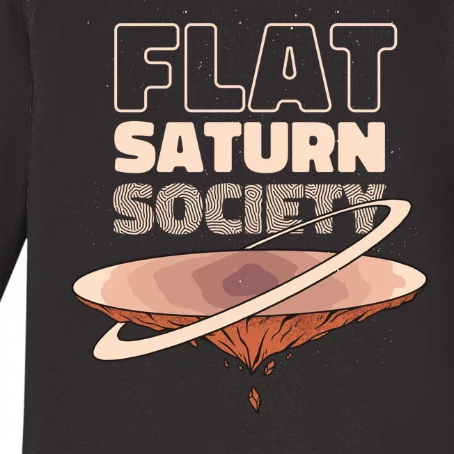 Flat Saturn Society Baby Long Sleeve Bodysuit