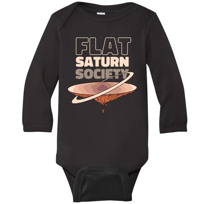 Flat Saturn Society Baby Long Sleeve Bodysuit