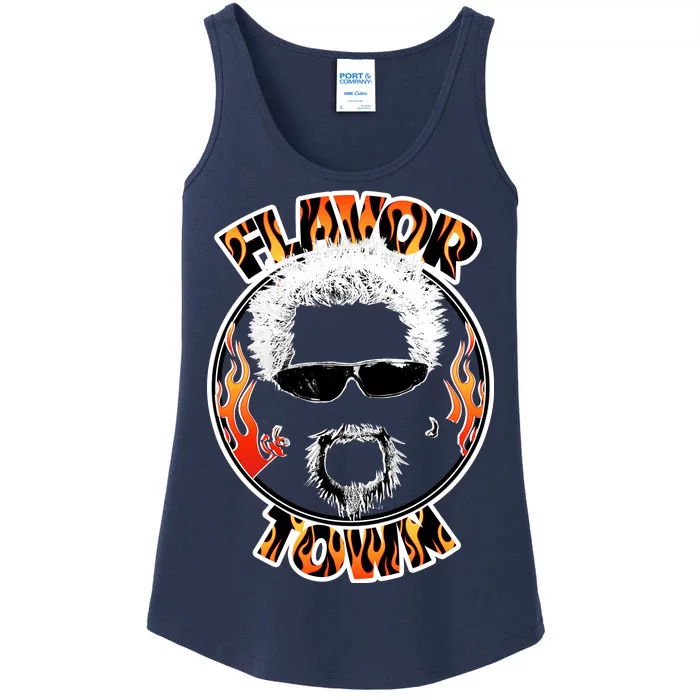 Flavor Town Cooking Guy Ladies Essential Tank