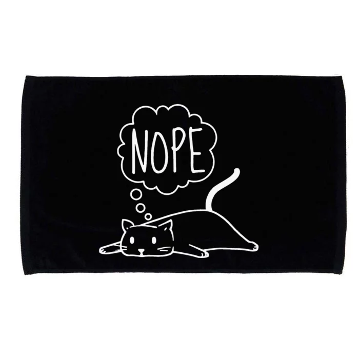 Funny Lazy Bored Cat For Cat Mom Cat Dad Cat Lover No Meme Microfiber Hand Towel