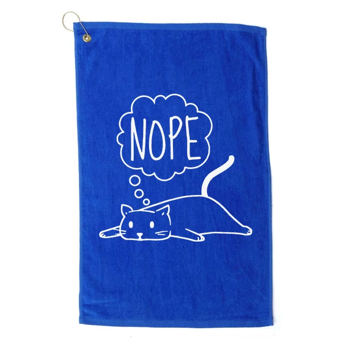 Funny Lazy Bored Cat For Cat Mom Cat Dad Cat Lover No Meme Platinum Collection Golf Towel