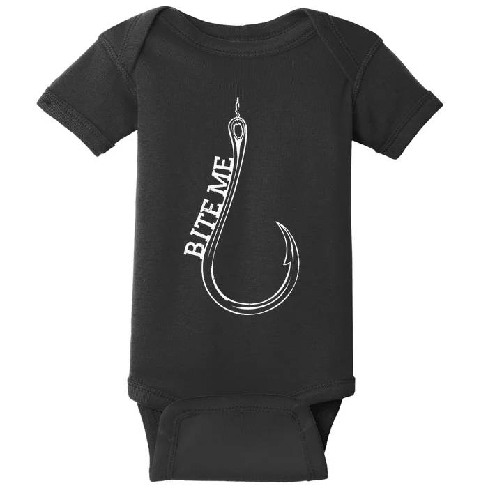 Fishing Lovers Bite Me Fisherman Funny Fishing Gift Baby Bodysuit