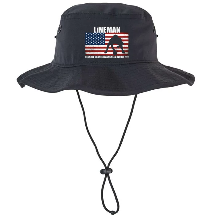 Football Lineman Because Quarterbacks Need Heroes Too Legacy Cool Fit Booney Bucket Hat