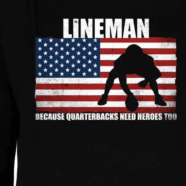 Football Lineman Because Quarterbacks Need Heroes Too Womens Funnel Neck Pullover Hood