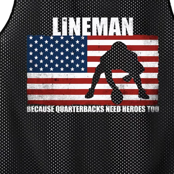 Football Lineman Because Quarterbacks Need Heroes Too Mesh Reversible Basketball Jersey Tank