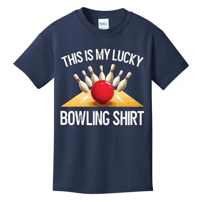 Funny LUCKY BOWLING Team Vintage Retro Gift Tee Kids T-Shirt