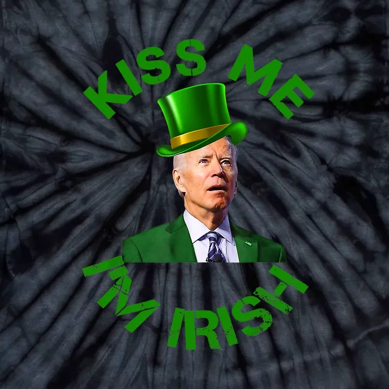 Funny Leprechaun Biden Kiss Me I'm Pretending To Be Irish Tie-Dye T-Shirt