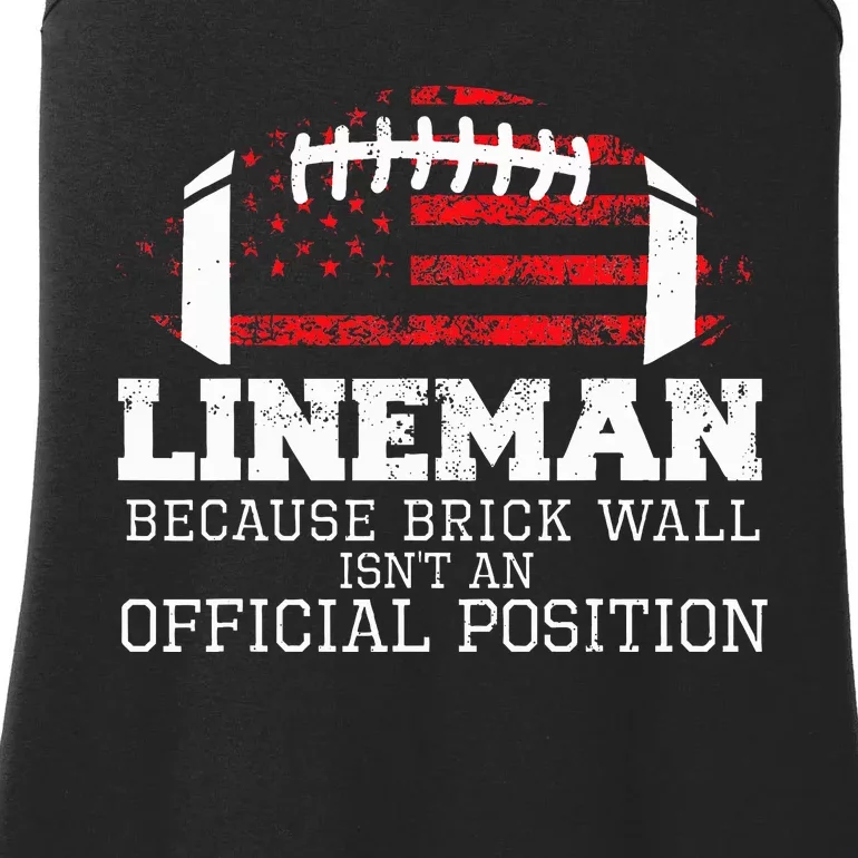 Football Lineman Because Brick Wall O Line D Line Lineman Ladies Essential Tank