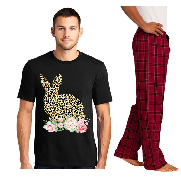 Funny Leopard Bunny Flowers Happy Easter Day Gift Pajama Set