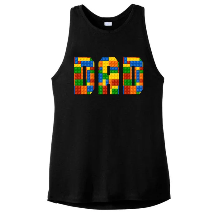 Funny Lego Builder Dad Ladies Tri-Blend Wicking Tank