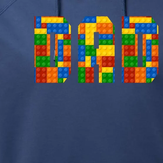 Funny Lego Builder Dad Performance Fleece Hoodie