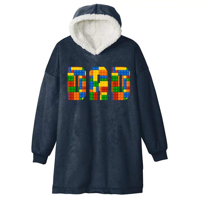 Funny Lego Builder Dad Hooded Wearable Blanket