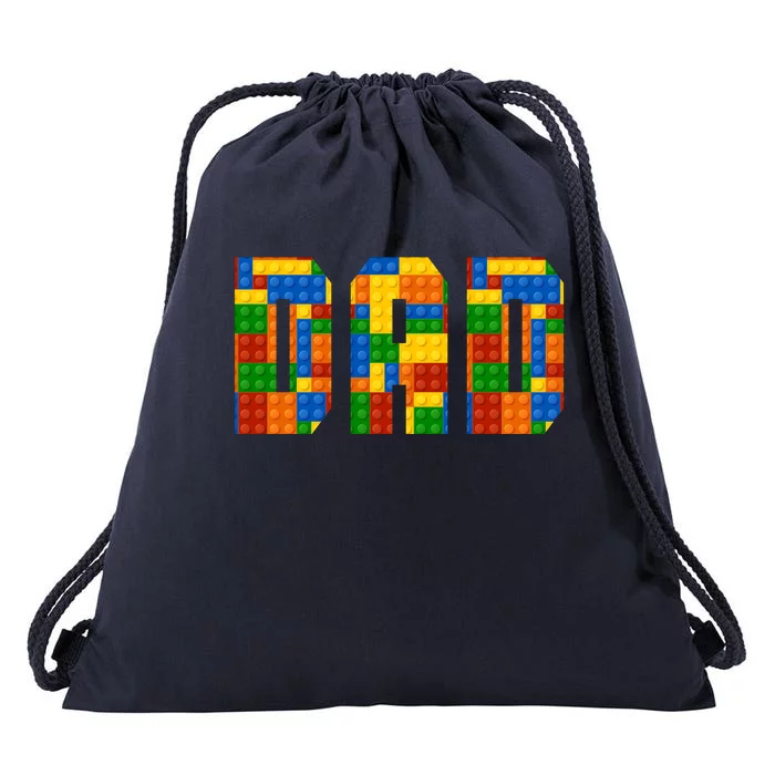 Funny Lego Builder Dad Drawstring Bag