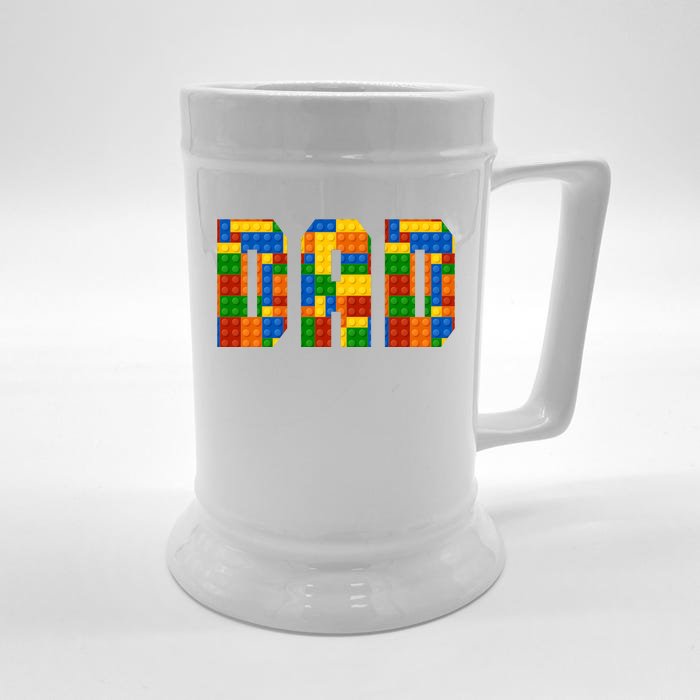 Funny Lego Builder Dad Front & Back Beer Stein